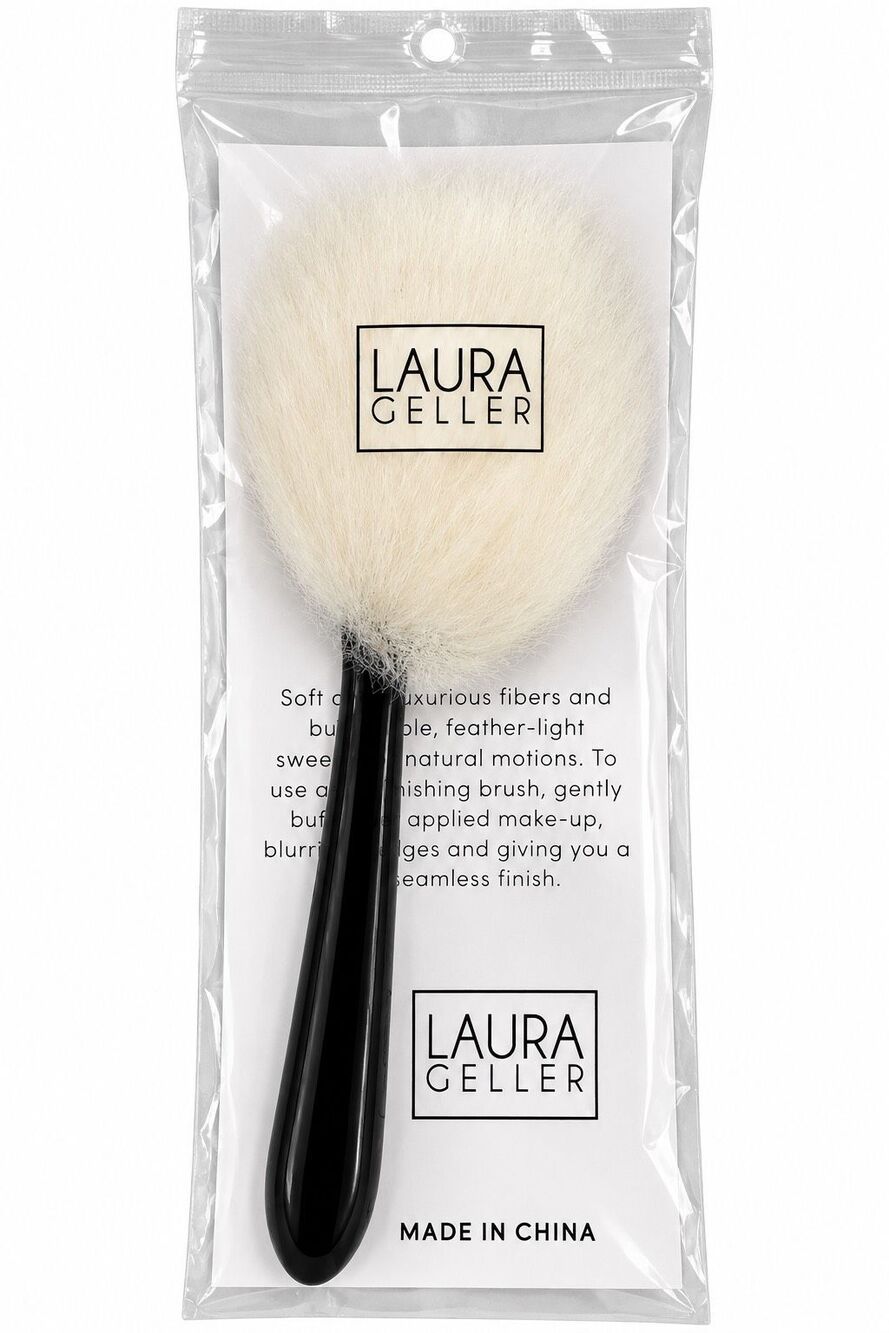 Laura Geller Full Face Powder Finishing Makeup Brush Black White New Sealed
